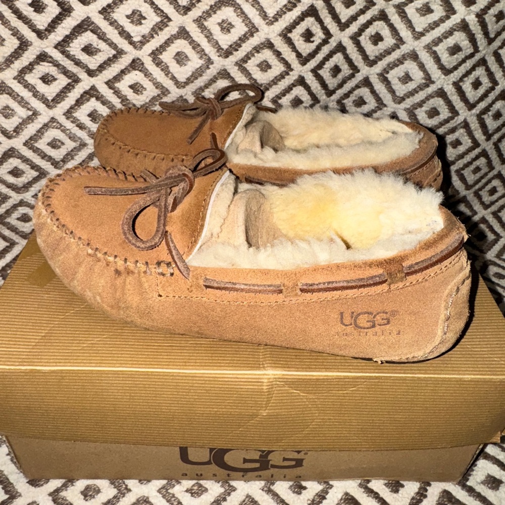 UGG Chestnut Suede Moccasin Slippers